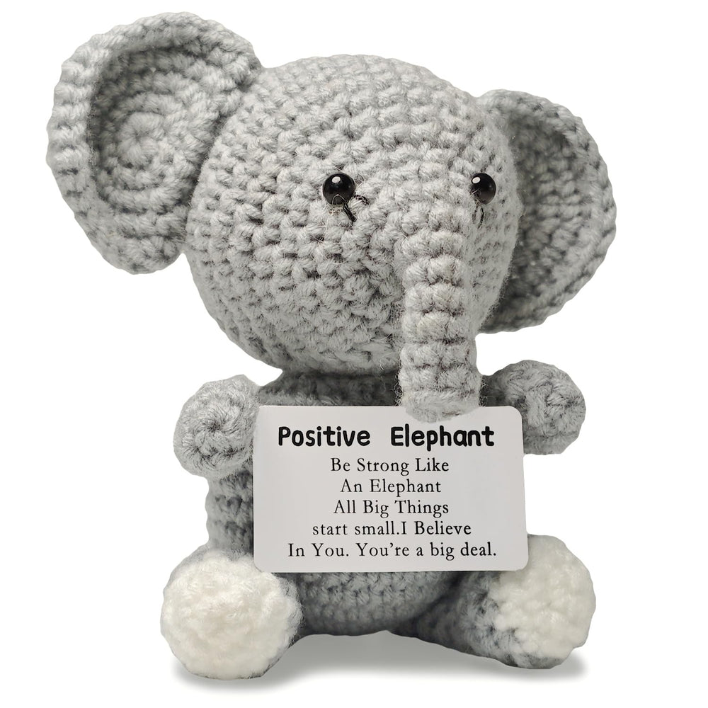 Repnalm crochet elephant gift in organza bag for uplifting moments.