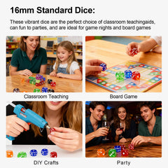 Rerdeim bulk dice pack colored in 10 hues for versatile classroom activities.