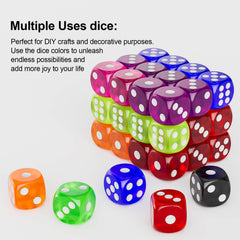 Rerdeim classroom dice in 60-piece set, durable acrylic with rounded edges.