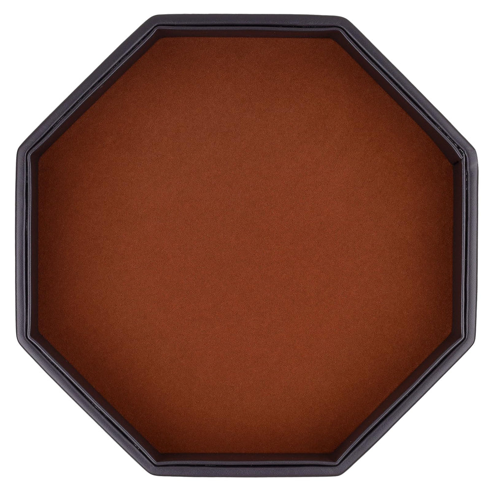 RERIVER dice tray top view with felt lining for quiet rolls.