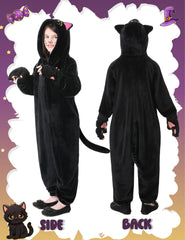 Resiwai black cat costume hood embroidery adds cute charm