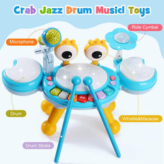 Resosese toddler drum set cymbal adds interactive sound variety during play.