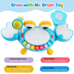 Resosese drum set LED lights illuminate evenings for captivating musical exploration.