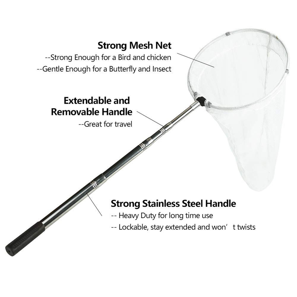 RESTCLOUD butterfly net with 24-inch depth for larger specimens