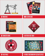 Restoration Games Unmatched Ali deck components enable asymmetric strategies.