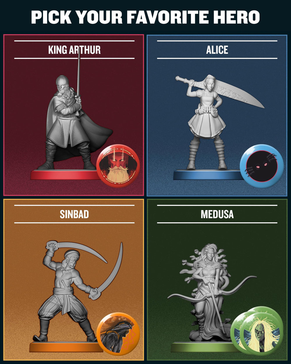 Restoration Games Unmatched Sinbad miniature ready for seafaring clashes.