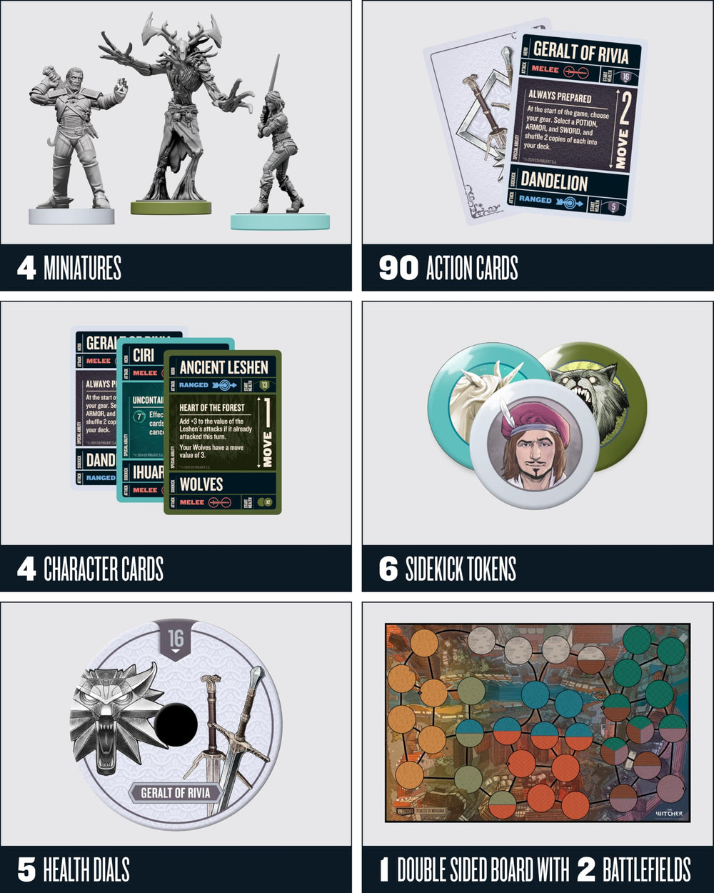 Restoration Games Unmatched Witcher gear cards showcase