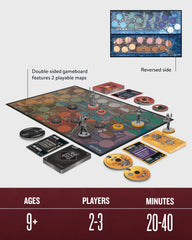 Restoration Games Unmatched Witcher Realms Fall Triss and Yennefer miniatures with 30-card decks.