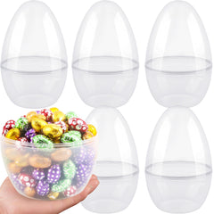 Restroma giant Easter egg 10-inch clear shell showcases hidden treats for egg hunts.