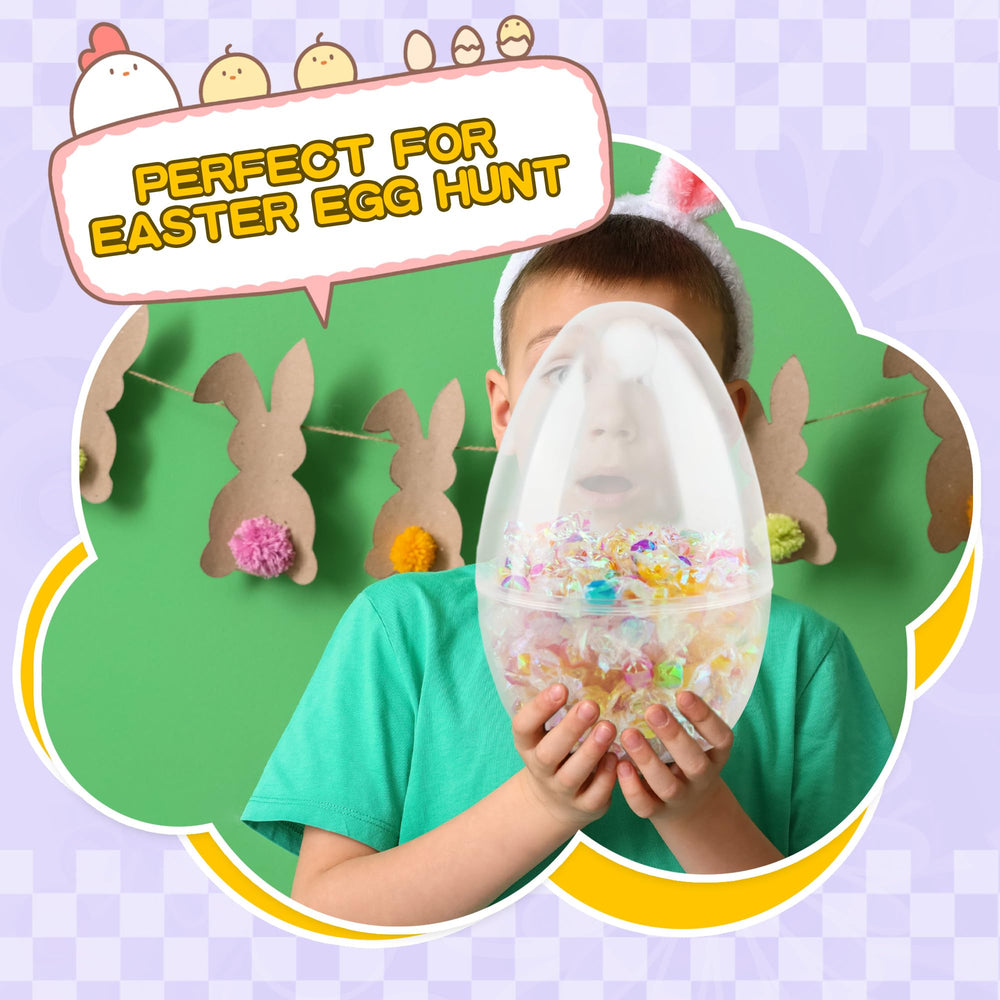 Restroma jumbo Easter egg 10-inch transparent shell for egg hunt prizes.