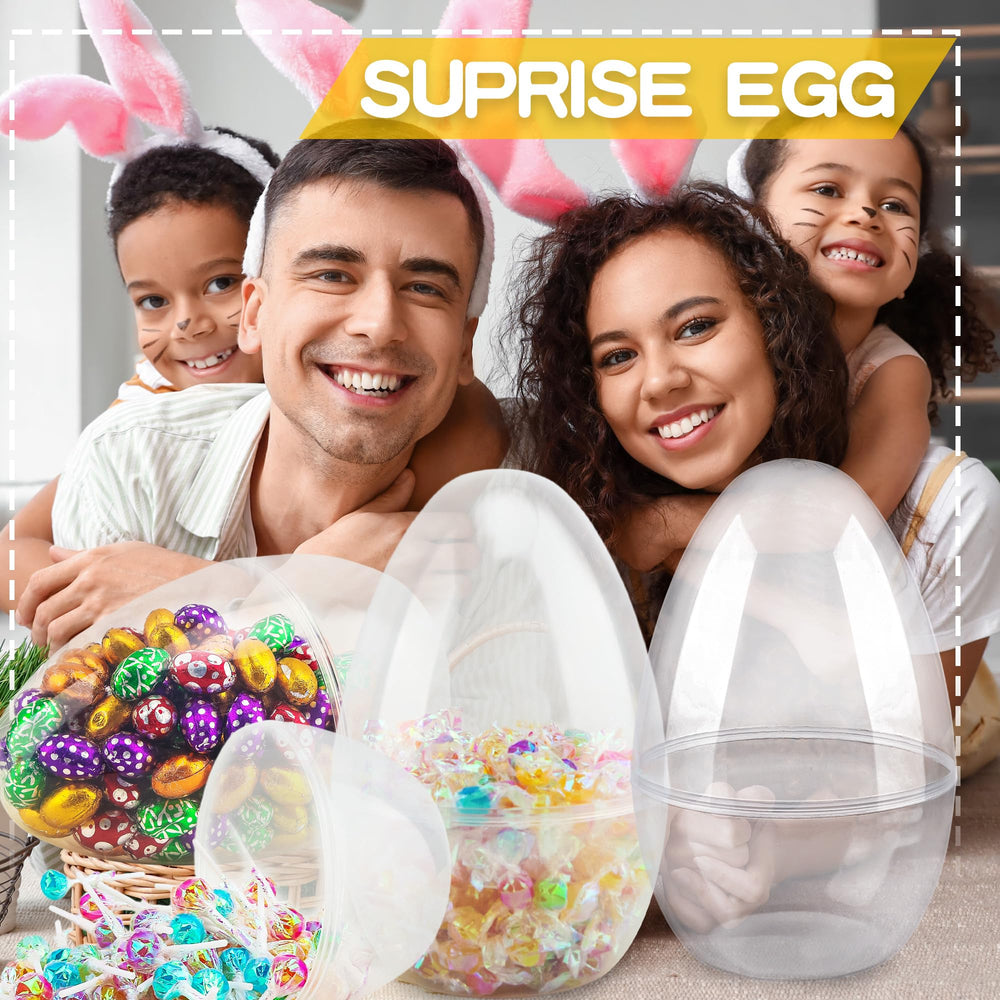 Restroma large clear Easter egg 10-inch display ideal as party decor.