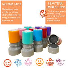 Retainbre colorful teacher stamps pack ideal for prizes and rewards.