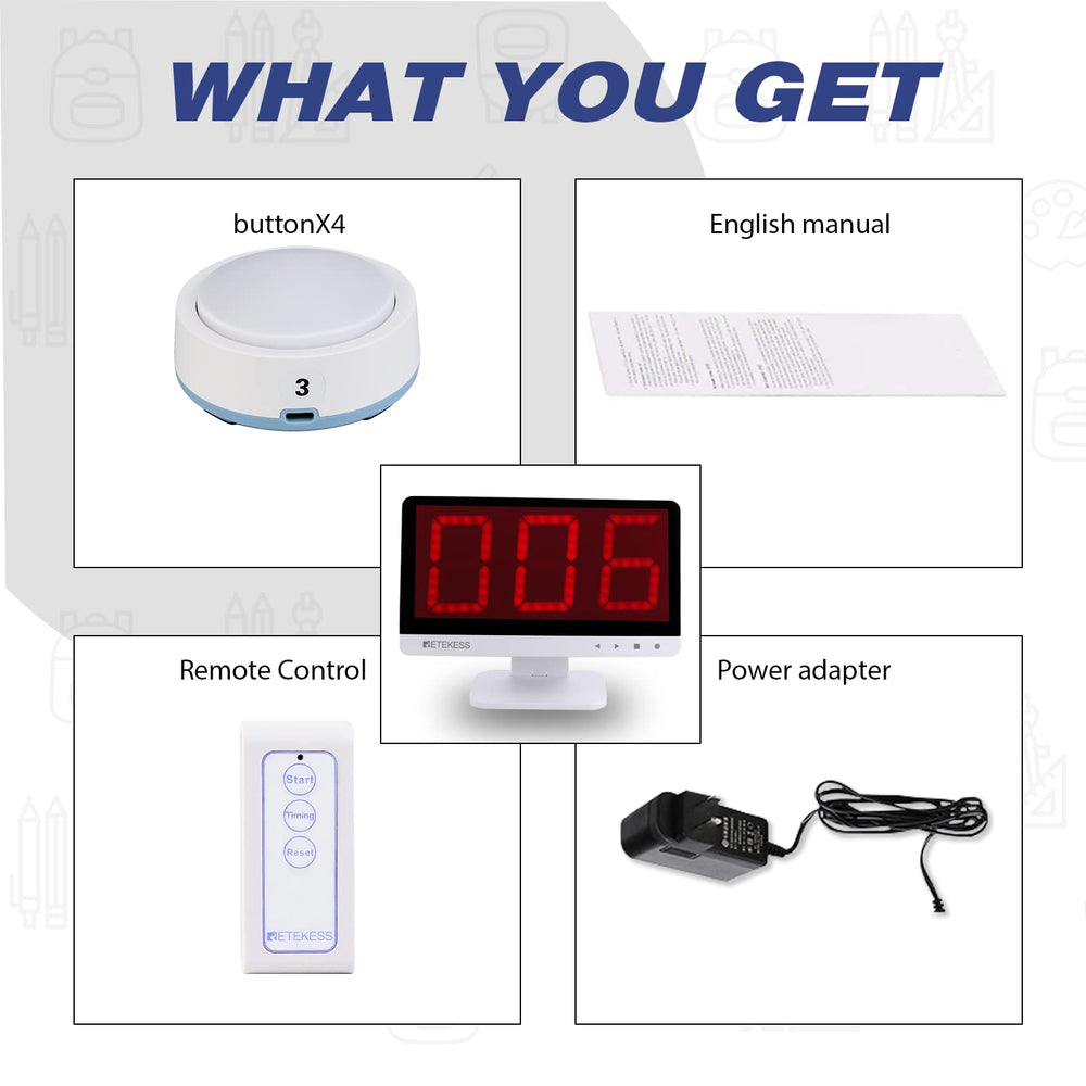 Retekess TM101 competitive mode provides clear buzz-in signals.