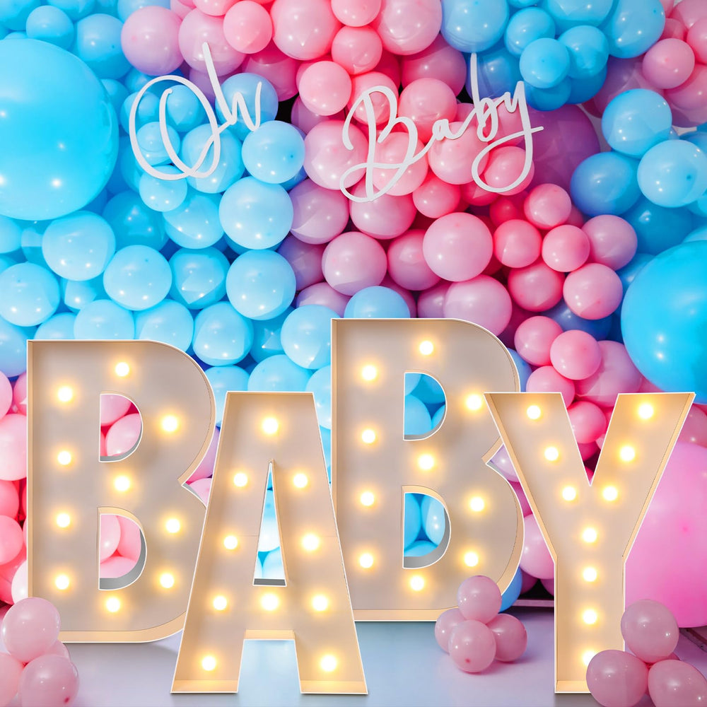 Retisee baby marquee letters glow for a striking 3-3 ft display