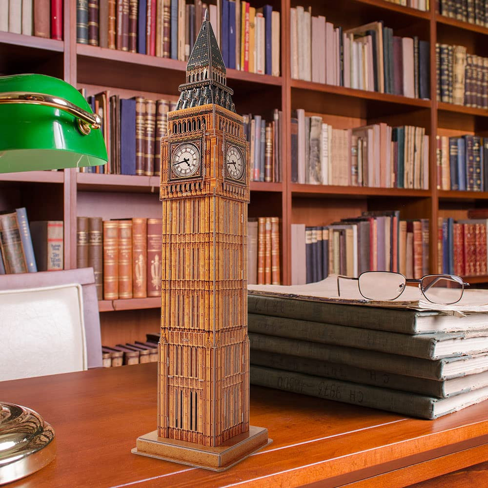 Revell Big Ben puzzle in progress, hands-on building.