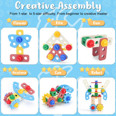 REXBETI wooden toy set supports concentration and longer focus during play.
