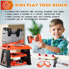 REXBETI screwdriver bits and saw blade included for versatile pretend play