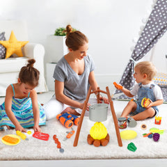 REZUCREY campfire toy crackles with sound for authentic outdoor vibes.