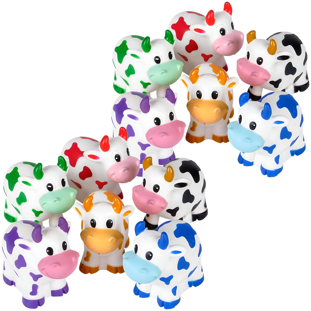 Rhode Island Novelty 2in rubber water squirting cows pack for playful pranks and party fun