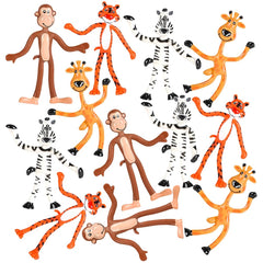 Rhode Island Novelty 4-inch bendable zoo animals in a zoo-scene setup; ideal for imaginative play