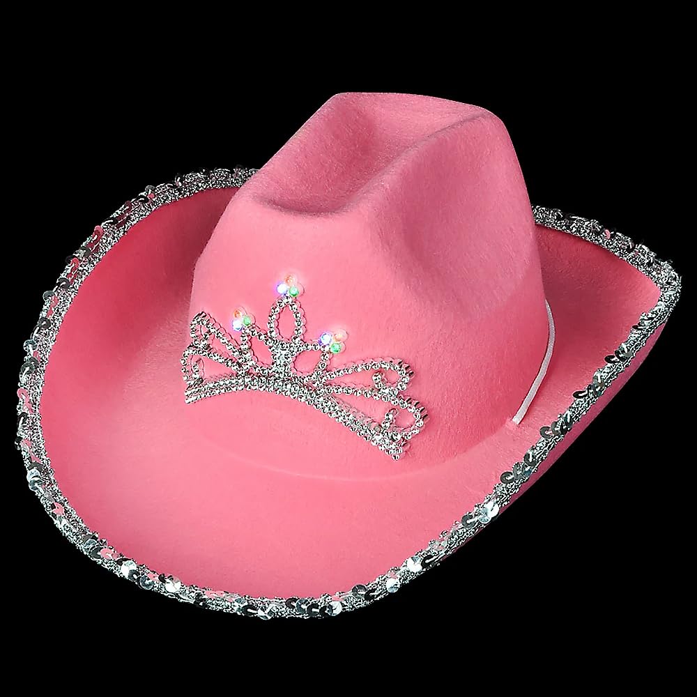 Rhode Island Novelty child pink flashing tiara hat for costumes and play