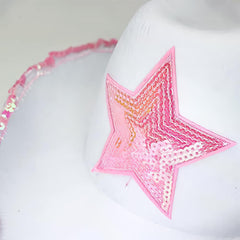 Rhode Island Novelty hat close-up highlighting pink star detail for playful dress-up.