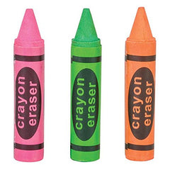 Rhode Island Novelty pink crayon eraser, compact size for portable school kits.