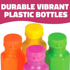 Rhode Island Novelty neon bubble bottles deliver colorful bubbles for outdoor play.