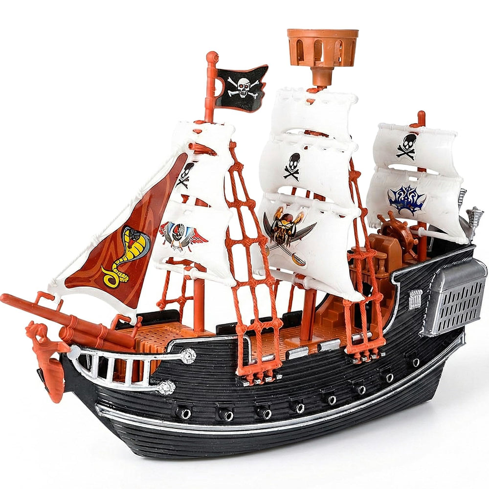 Rhode Island Novelty 10-inch pirate boat front view for imaginative play