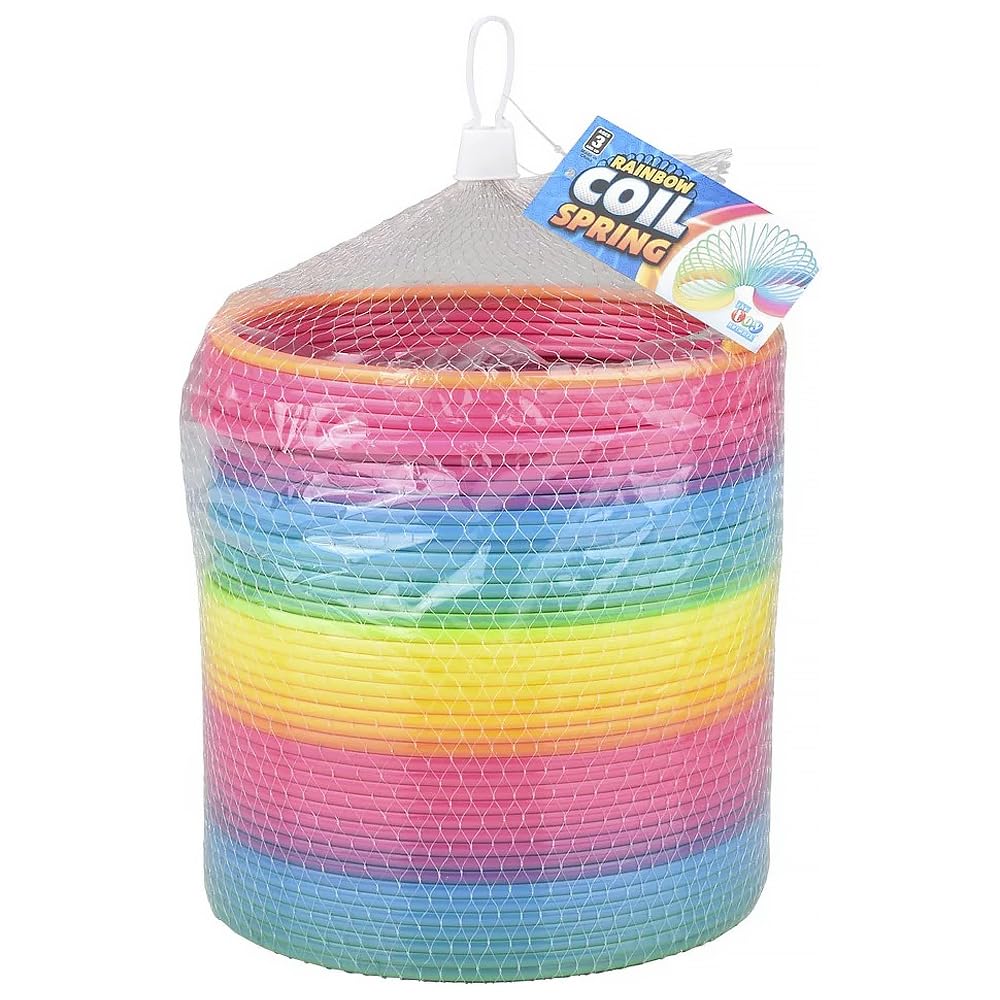 Rhode Island Novelty rainbow jumbo coil spring color cascade on display