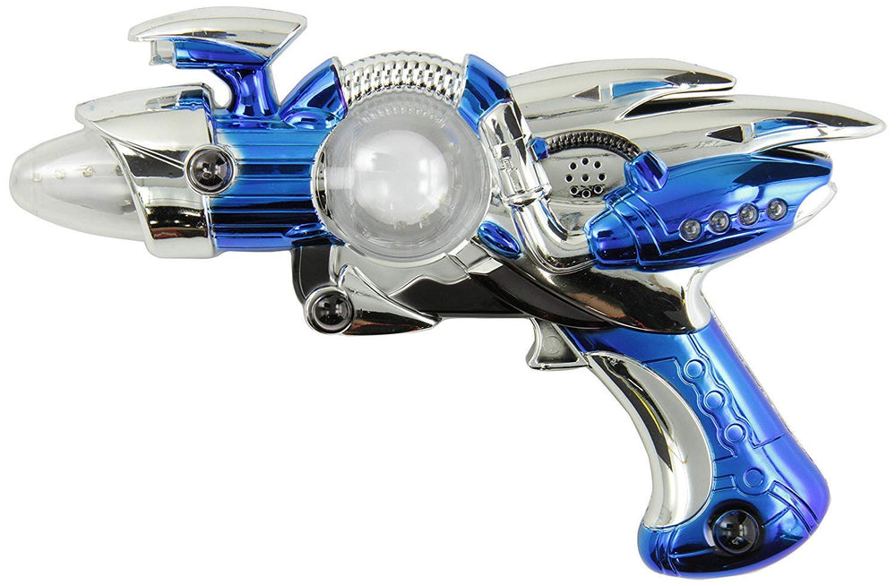 Rhode Island Novelty red spinning space blaster with LED light and sound for space play