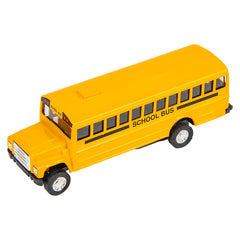 Rhode Island Novelty school bus front view highlights vivid details for imaginative play.