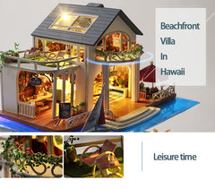 RHZN miniature house kit LED illumination enhancing the diorama