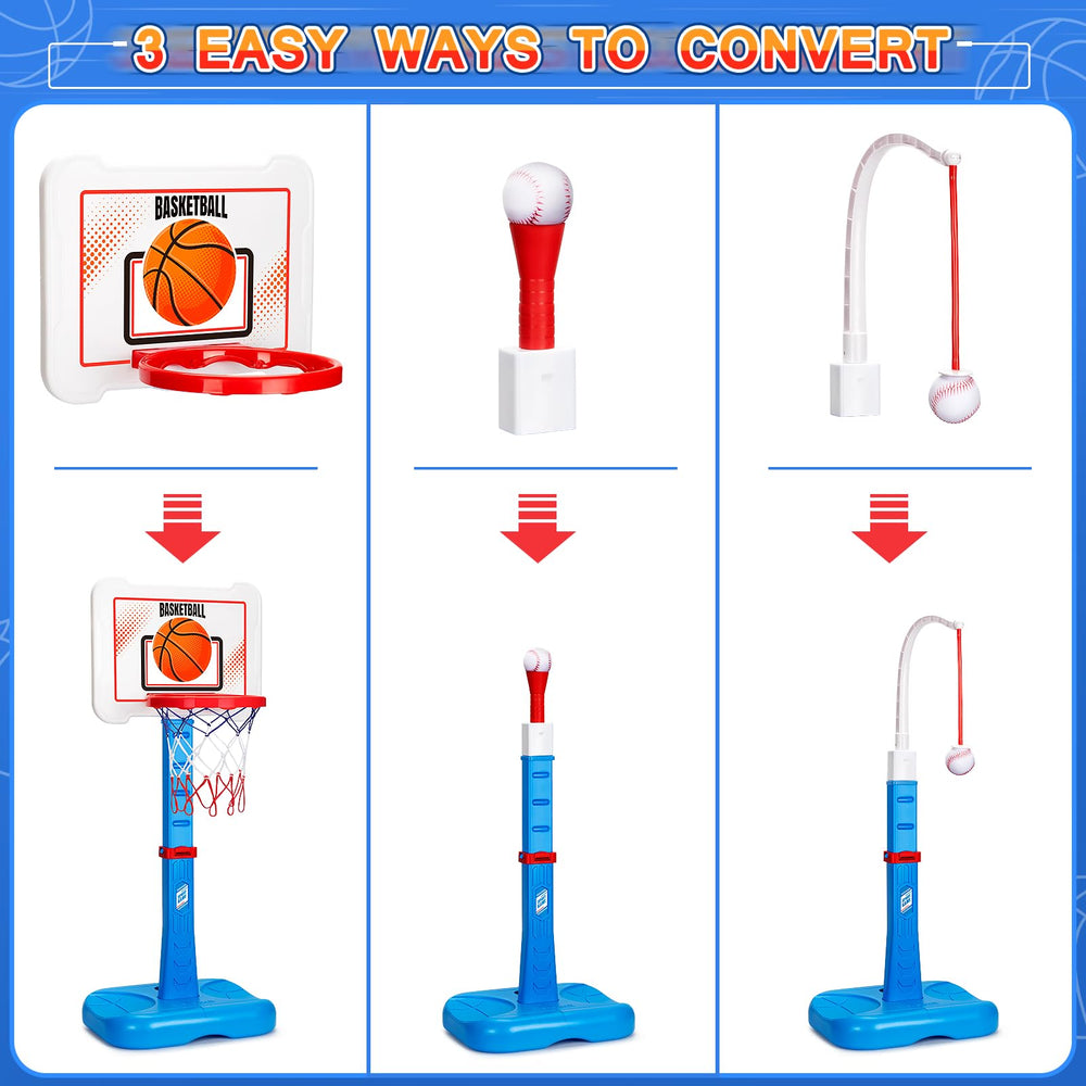 RIANEAN gift-pack blends basketball and baseball for toddlers.