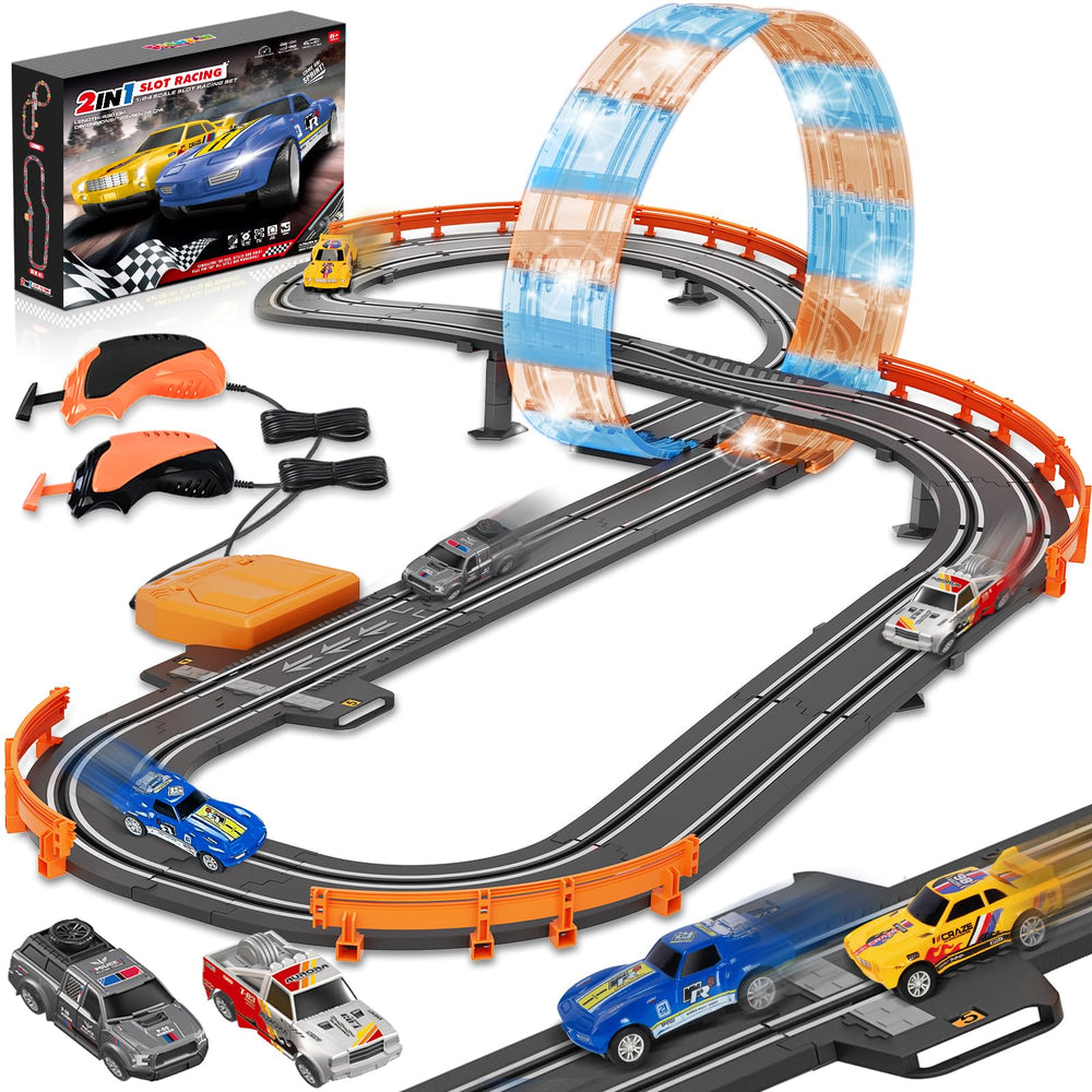 RIANEAN slot track overpass with lap counter for competitive family racing