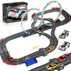 RIANEAN slot track set overpass enables dual racing with customizable layouts.