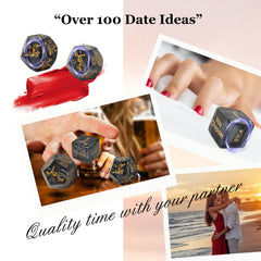 Ribbonvet date dice in use during a romantic evening.