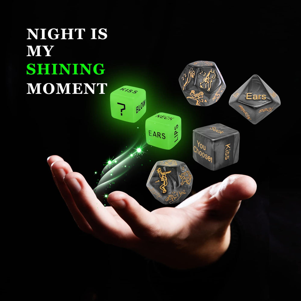 Ribbonvet date dice set with varied faces for spontaneous ideas.