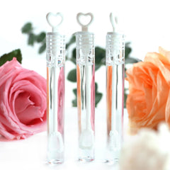 Ribyonten 105-pack mini white heart bubble wands for elegant wedding favors guests