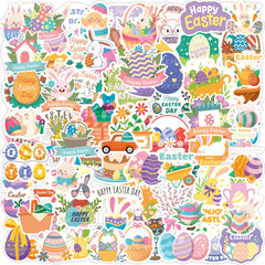 Riccioofy Easter stickers with bunny designs for kids' crafts and egg hunt activities.
