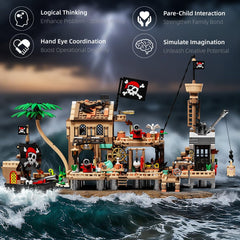 RiceBlock Pirate Town House dock detail highlights the bustling harbor scene for storytelling