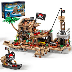 RiceBlock Pirate Town House front view shows the vivid facade inviting imaginative play