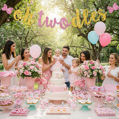 RICHHHA Glitter Oh Twodles Banner boys and girls party décor brighten celebrations.