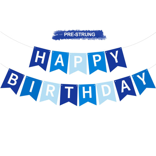 RICHHHA navy blue birthday banner full view for festive party decor that shines
