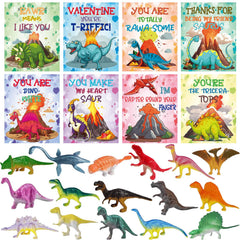 Ricluck Valentines dinosaurs toys with cards for fun classroom gift exchanges.