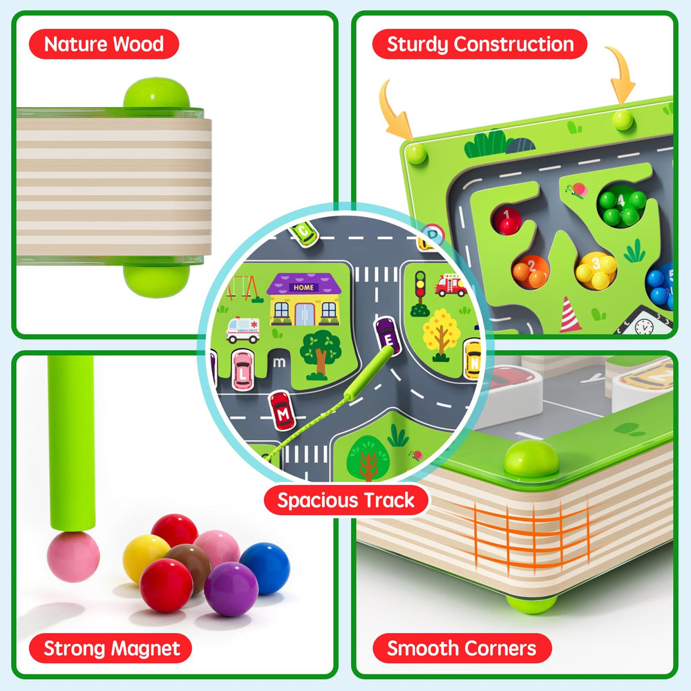 rifamee wooden double-sided board offers versatile learning surfaces