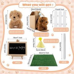 Rigibright Adopt A Puppy plastic fencing creates a safe play area and storytelling setup.