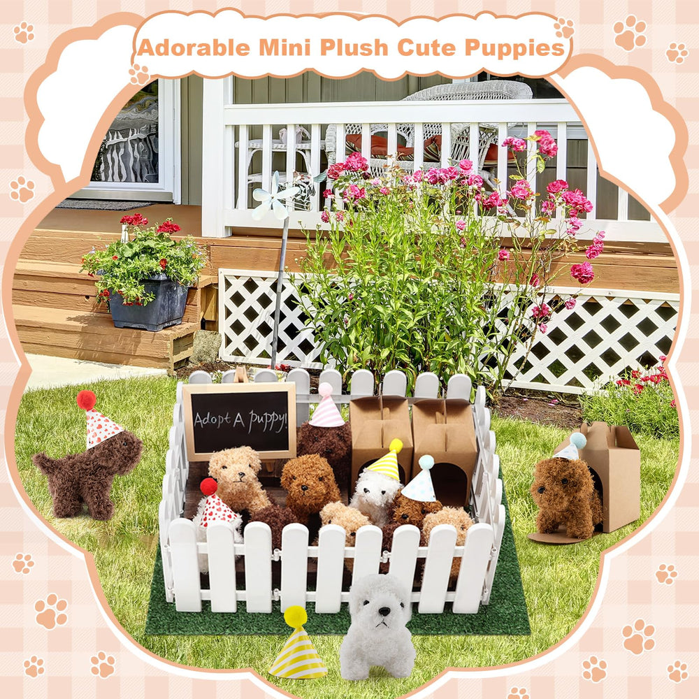 Rigibright Adopt A Puppy wooden board with chalk lets labels personalize the party.