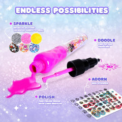 RIKONDA nail polish pens close-up highlighting bold kid-friendly colors for creative designs