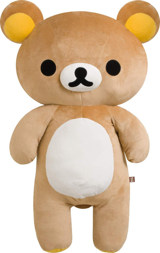 Rilakkuma San-X Jumbo plush stands tall for cozy display and cuddling.